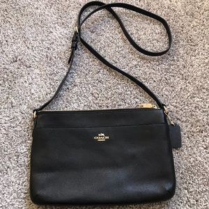 Coach Cross body purse bag hobo clutch black